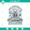 Skeleton Just Waiting For Halloween SVG with Namaste Halloween design, perfect for Cricut projects.