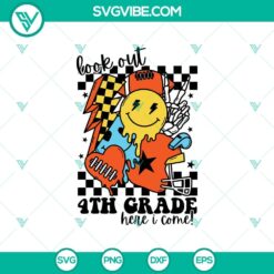 Lock Out 4th Grade & 1st Grade Baseball Boy SVG design for Cricut crafting, featuring school themes for back to school projects.