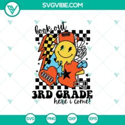 Third grade back to school SVG design featuring a baseball boy ready for 3rd grade, suitable for Cricut cutting machines. Great for school projects.