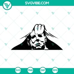 Michael Myers peekaboo SVG for Cricut, horror face design perfect for Halloween crafting projects.