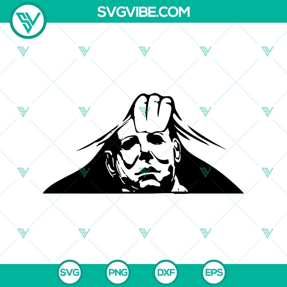 michael-myers-peeking-out-svg.jpg Michael Myers peekaboo SVG for Cricut, horror face design perfect for Halloween crafting projects.