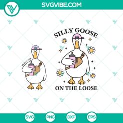 Silly Goose on the Loose SVG with Belt Bag and Tumbler, Funny Goose design for Cricut projects. Perfect for crafters and goose lovers.