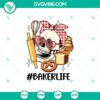 Skeleton baker life SVG design with skull baker theme, perfect for Cricut projects. Ideal for bakers.