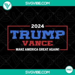 Trump Vance 2024 campaign logo in PNG format with bold text "Trump Vance 2024" for upcoming political election.