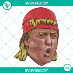 Trumpamania wrestling themed graphic design with slogan Let Trumpamania Run Wild Brother, in PNG format.