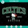 Hello Kitty Boston Celtics and Basketball SVG design featuring adorable Hello Kitty character in Celtics gear. Perfect for fans and craft projects.