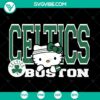 Hello Kitty in Boston Celtics and St. Patrick's Day theme with basketball, SVG design for fans.