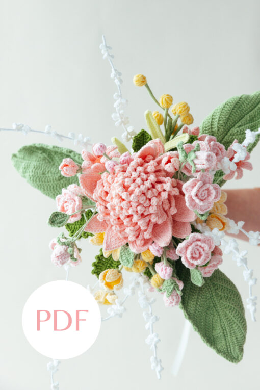 Pink Protea Cynaroides Wedding Bouquet PDF pattern 3