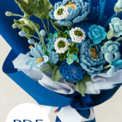 Blue Peony and Carnation Bouquet PDF pattern 6
