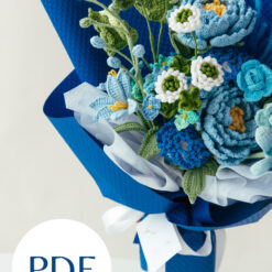 Blue Peony and Carnation Bouquet PDF pattern 8