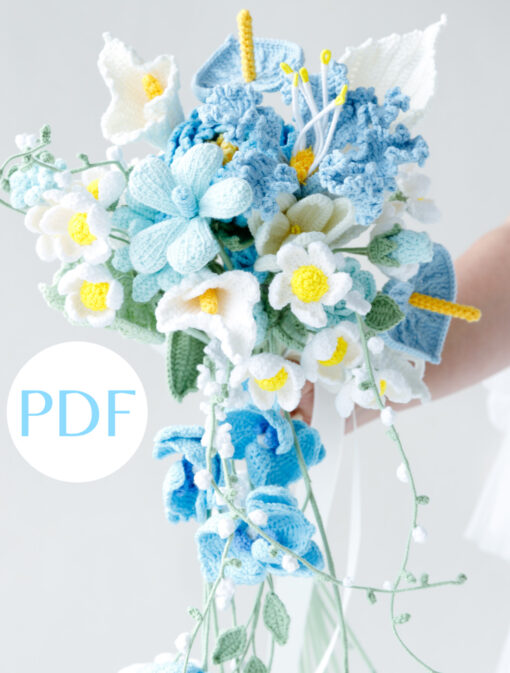 Light Blue Wedding Bouquet PDF pattern 4
