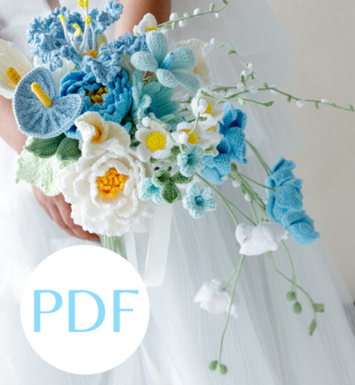 Light Blue Wedding Bouquet PDF pattern 1
