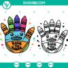 Handprint SVG with crayon and pencil design for Back to School crafts and DIY projects. Great for classrooms.