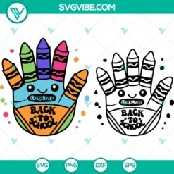 Handprint SVG with crayon and pencil design for Back to School crafts and DIY projects. Great for classrooms.