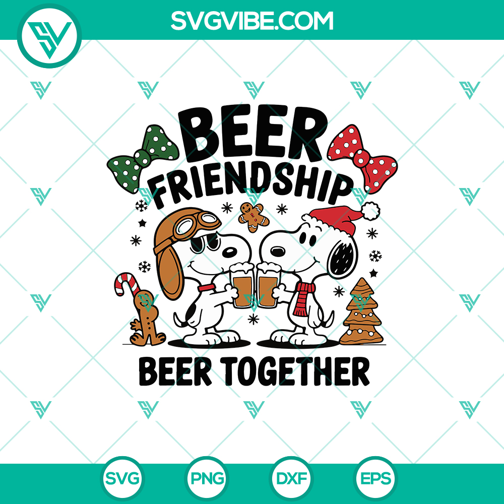 Beer Friendship Beer Together Snoopy Merry Christmas SVG – Funny Holiday Design in DXF, EPS, PNG Snoopy Merry Christmas SVG with Beer Friendship Theme - Funny Holiday Design in DXF, EPS, PNG. Great for Christmas crafting projects.
