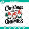 Gnomes merry Christmas SVG design with funny holiday theme in multiple file formats for digital crafting.