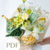 Green couture rose tilia bouquet PDF pattern for crafting and sewing enthusiasts.