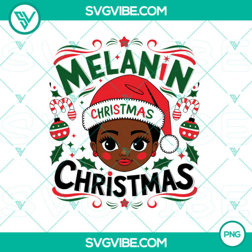 Melanin Merry Christmas PNG - Funny holiday design with diverse characters celebrating Christmas. Great for holiday projects.