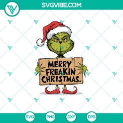 Merry Freakin' Christmas SVG, a humorous holiday design available in multiple file formats for digital use.
