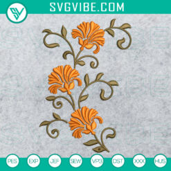 Pretty Pattern Flowers 5 Machine Embroidery Design &ndash; 2 Sizes Included &ndash; Elegant Floral Stitch File for Instant Download
