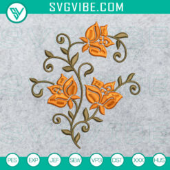 Pretty Pattern Flowers 6 Machine Embroidery Design &ndash; 2 Sizes Included &ndash; Floral Stitch File for Instant Download
