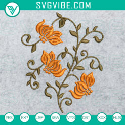 Pretty Pattern Flowers 7 Machine Embroidery Design &ndash; 2 Sizes Included &ndash; Floral Stitch Design for Instant Download