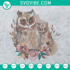EL Baby Owl 3 Embroidery Design in 5 sizes, Premium Owl Machine Embroidery Pattern with cute owl design.