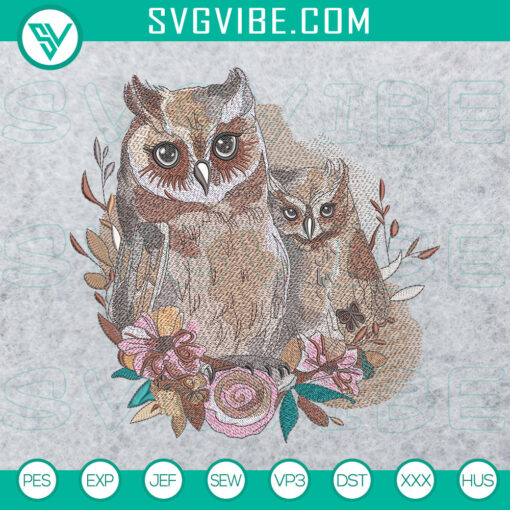 EL Baby Owl 3 Embroidery Design in 5 sizes, Premium Owl Machine Embroidery Pattern with cute owl design.