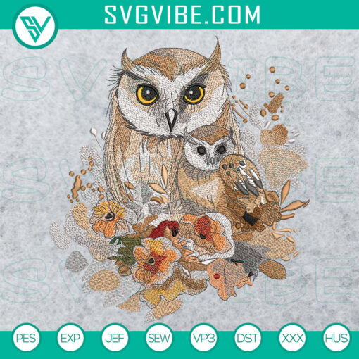 Premium Baby Owl machine embroidery design with 5 included sizes for EL Baby Owl 4, perfect for various projects.