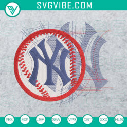 New York Yankees modern sketch logo embroidery design inspired by MLB, artistic stitch file for baseball fans.
