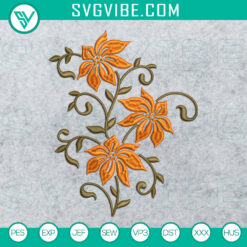 Pretty Pattern Flowers Machine Embroidery Design &ndash; 2 Sizes Included &ndash; Floral Embroidery File for Instant Download