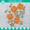 Pretty floral pattern embroidery design with two available sizes for instant download.