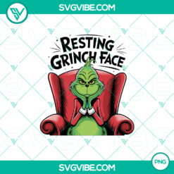 Resting Grinch Face Merry Christmas PNG - Funny and Festive Holiday Design for digital use.
