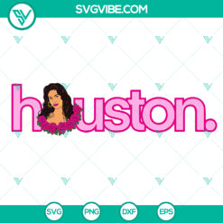 Selena Quintanilla Houston SVG in retro pink and red design, inspired by the iconic singer.