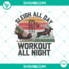 Sleigh All Day, Workout All Night Merry Christmas PNG - Funny holiday design featuring a festive and humorous Christmas theme.