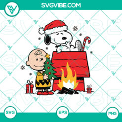Snoopy Charlie Brown Merry Christmas SVG design with funny holiday theme in EPS and PNG formats. Great for holiday projects.
