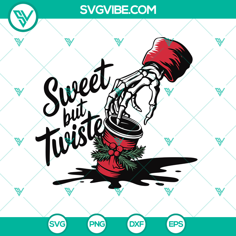 Sweet But Twisted Merry Christmas SVG – Funny Holiday Design in DXF, EPS, PNG Sweet But Twisted Merry Christmas SVG - Humorous holiday design in DXF, EPS, PNG formats perfect for Christmas crafts.
