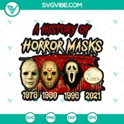 A History of Horror Masks SVG, Mask Horror Character SVG, Halloween SVG