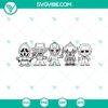 Chibi horror characters SVG featuring iconic killer movie designs. Great for digital projects.