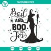 Spooky Halloween witch themed SVG design with text "Bad And Boo Jee". Perfect for Halloween crafts.