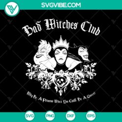 Bad Witches Club SVG design with Halloween and horror theme, perfect for spooky crafting projects.