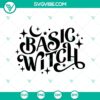 Basic Witch SVG design featuring witches and Halloween elements, perfect for spooky crafting projects.