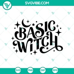 Basic Witch SVG design featuring witches and Halloween elements, perfect for spooky crafting projects.