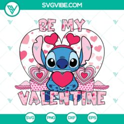 Valentine Stitch SVG Disney Cut Files for Love You card. Cute and romantic digital design for crafting projects.