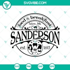 Hocus Pocus SVG design with Sanderson Sisters, funny Halloween graphics perfect for crafts, Bed and Breakfast theme.