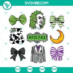 Beetlejuice Coquette Bow SVG | Cute Horror Cut Files