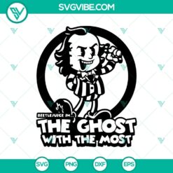 Beetlejuice in the Ghost with the Most SVG design for Halloween, featuring Beetlejuice and the date Oct 31. Ideal for DIY projects.
