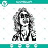 Beetlejuice outline SVG featuring iconic horror film character design perfect for Halloween crafts.