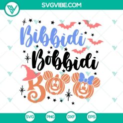 Bibbidi Bobbidi Boo Halloween SVG Cut Files for Cricut & Silhouette, Witch Hat, Pumpkin, Cauldron, Ghost. EPS, DXF, PNG Formats.