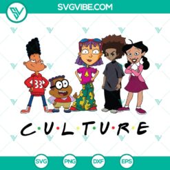 Black cartoon friends culture SVG with Melanin Magic cut files, featuring diverse characters and vibrant designs for crafting projects.